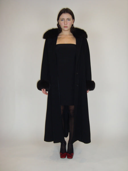 Fur Trim Wool Coat