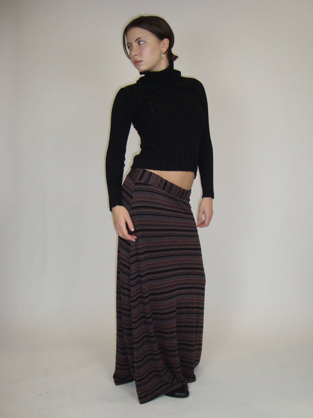 Striped Knit Maxi Skirt