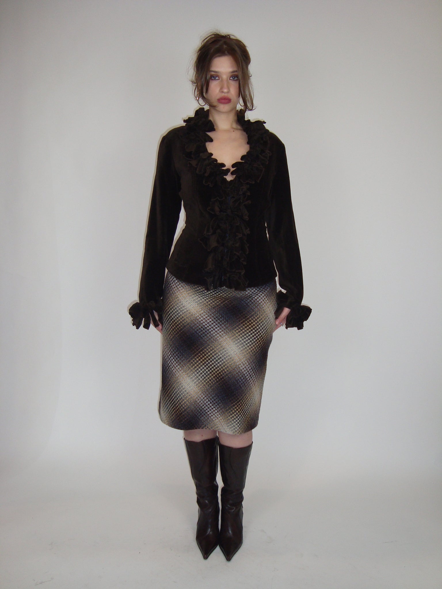 Gradient Knit Midi Skirt