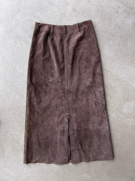 Brown Suede Maxi Skirt